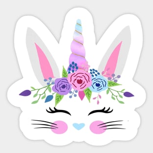 Bunny Unicorn Funny Easter Day Sticker
